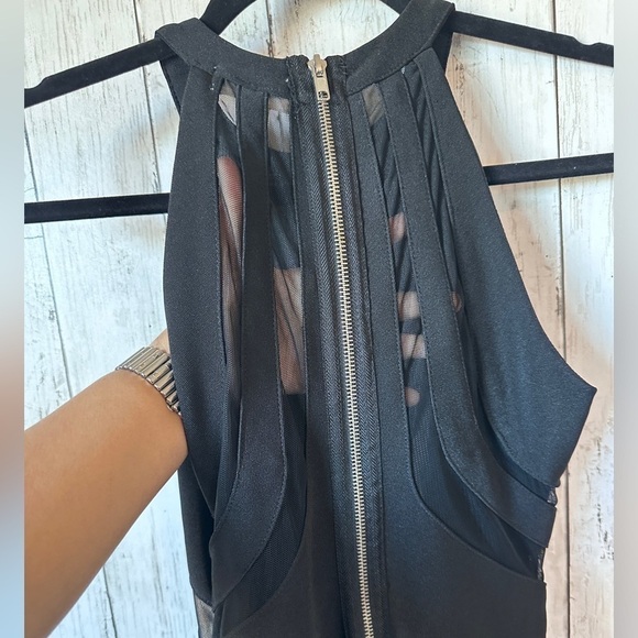 Emerald Sunday mesh insert Size S elegant small Black dress. - Picture 5 of 7